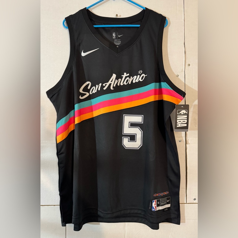San Antonio Spurs Stephon Castle #5 2025/26 NBA Jersey City Edition Mens Sz 2XL